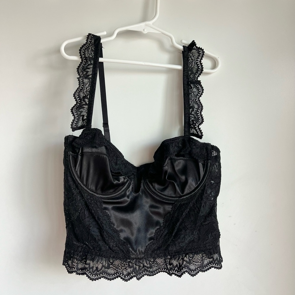 Black Rosette Bustier top